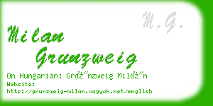 milan grunzweig business card